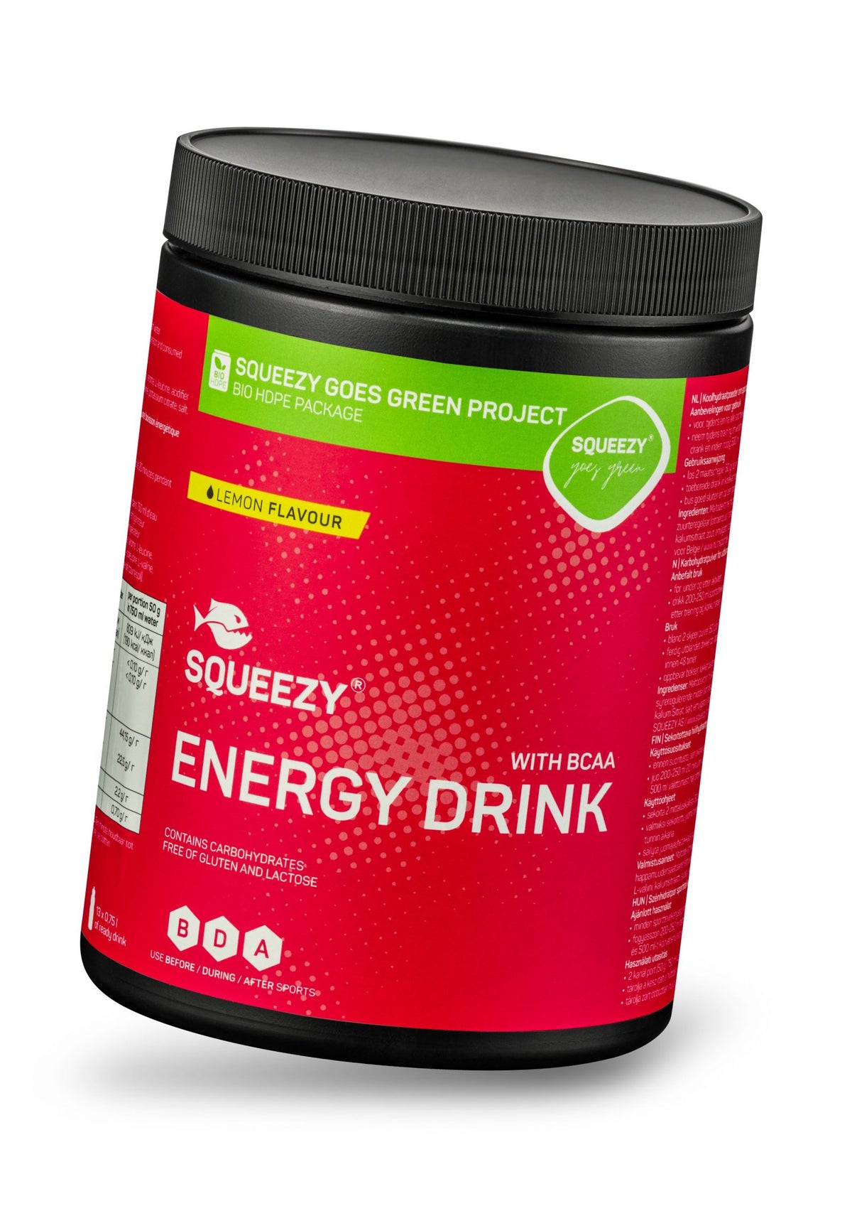 SQUEEZY Energy Drink Lemon mit BCAA 650g Pulver